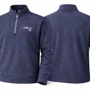 Antigua New England Patriots Navy Quarter-Zip Fleece Jacket Size Large NWT
